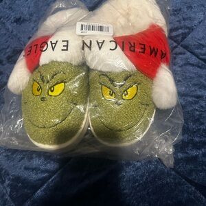 American Eagle Outfitters Grinch Slippers - Green and Red
